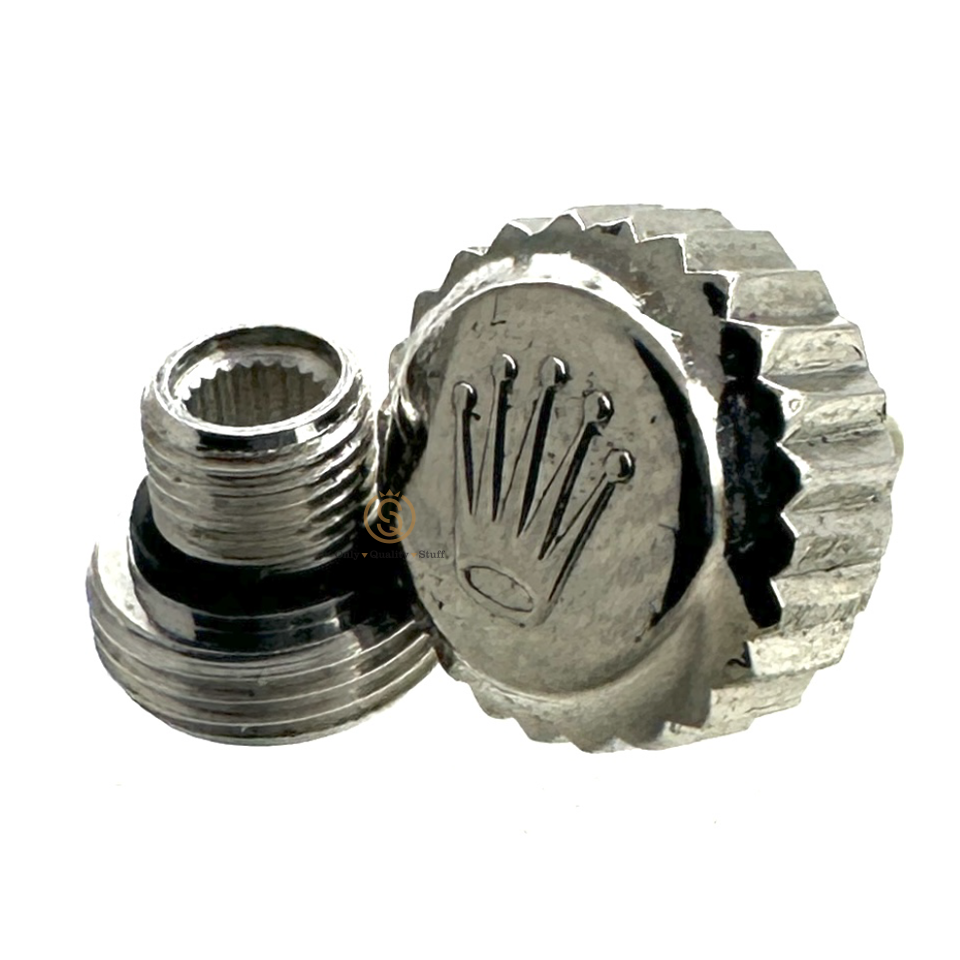 Rolex 24-700-0 + 24-7000 Corona Acciaio e Tubo della Corona