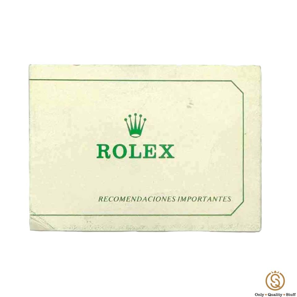 Rolex Carta – Garanzia ‘Recomendaciones Importantes’