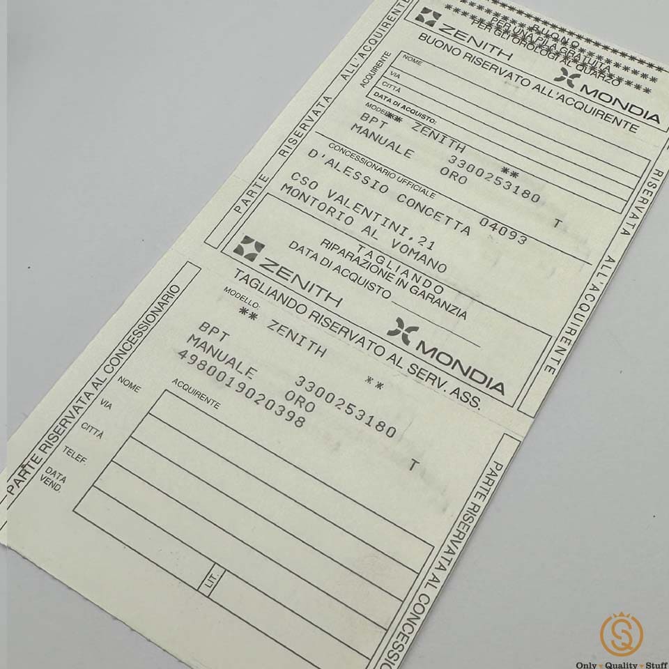 Zenith Carica Manuale in Oro Garanzia